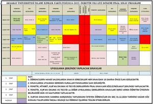 FİNAL SINAV PROGRAMI