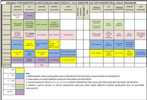 2022-2023 Eğitim Öğretim Yılı Final Sınavı Programı En Son 